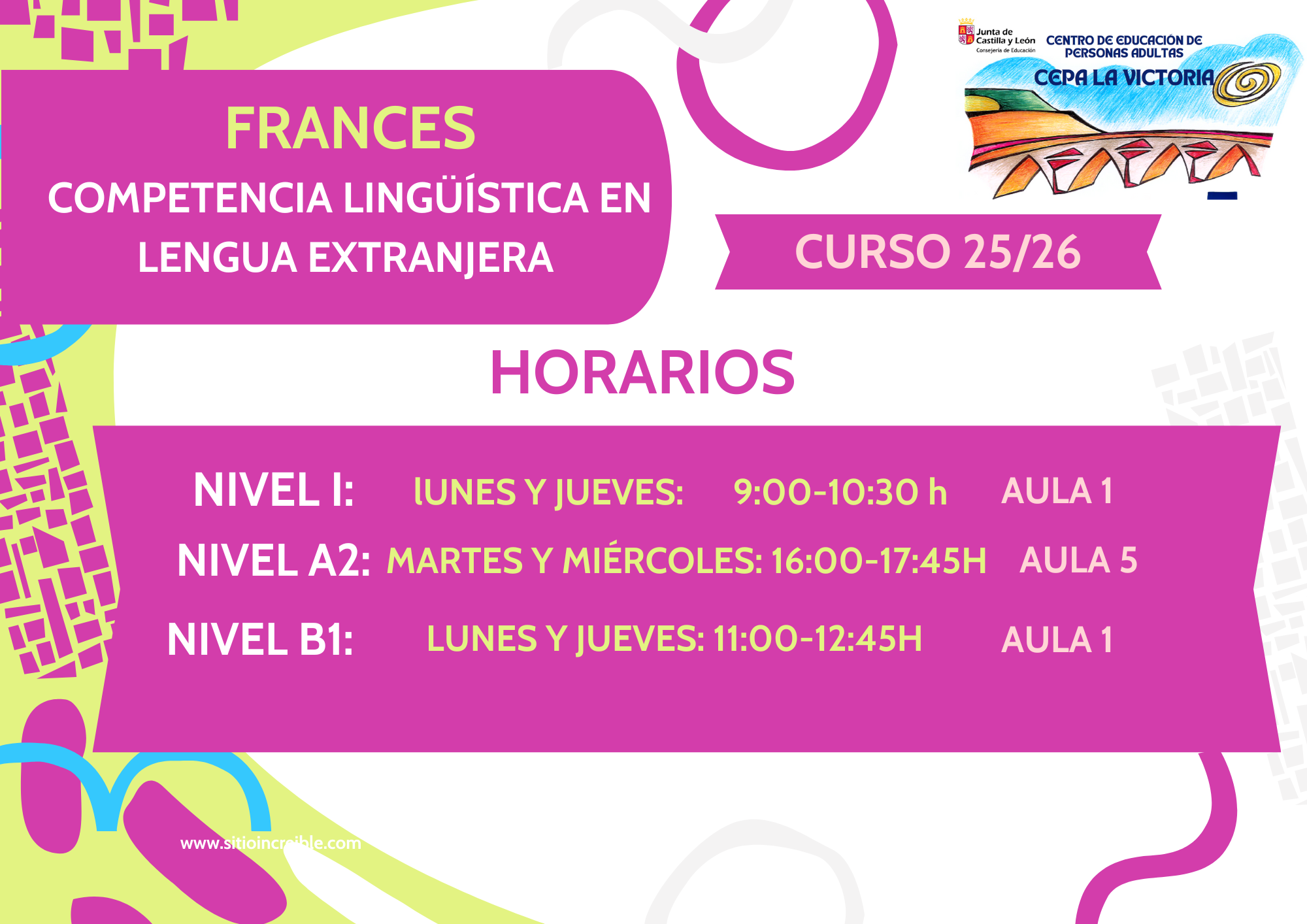 HORARIO FRANCÉS 25/26 HORARIO FRANCÉS 25/26