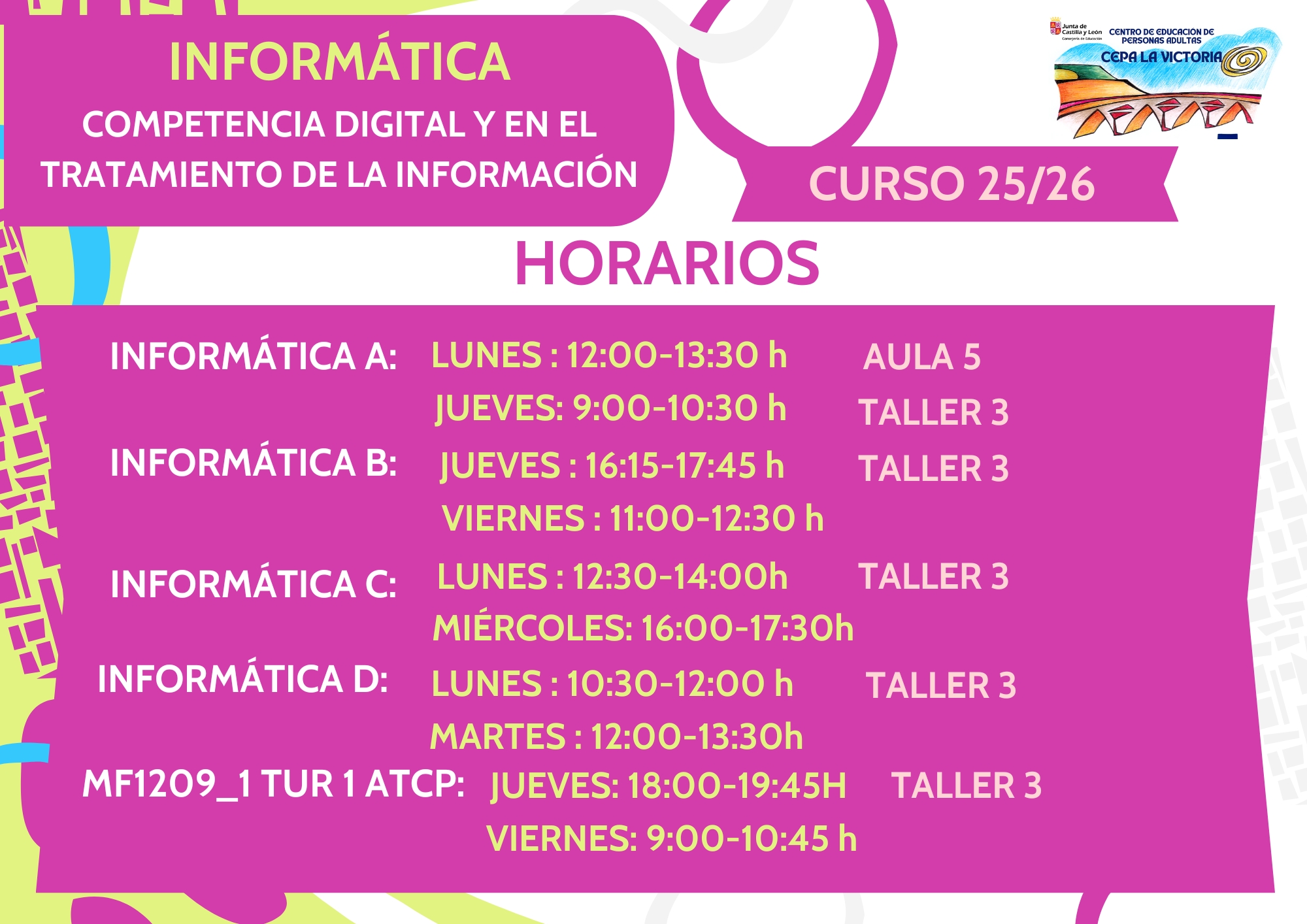 HORARIO INFORMÁTICA 25/26
